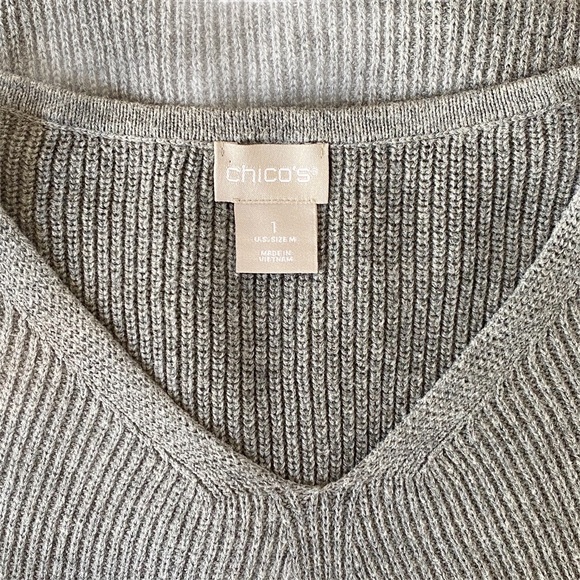 Chico's Rib Knit Pullover V-Neck Sweater - Picture 6 of 11